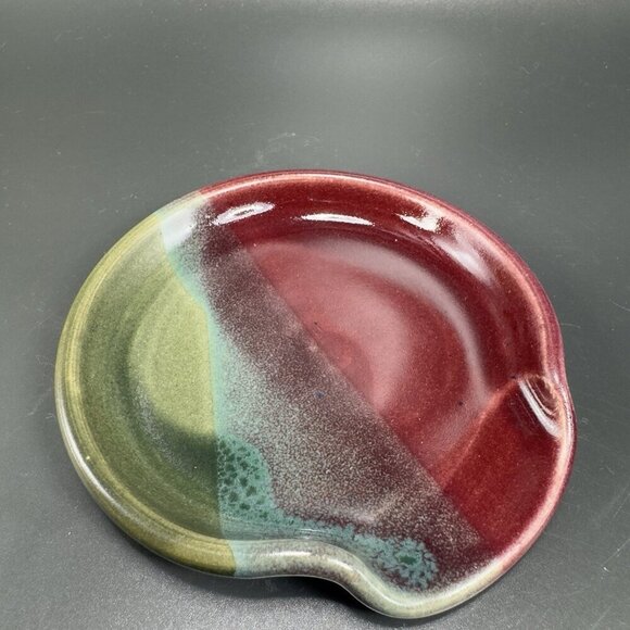 Vintage Hand Made Studio Pottery Spoon Rest Holder Container Artist Signed VTG - Picture 8 of 13